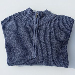 Izod Men's Quarter-Zip Size XL Pullover Sweater Blue